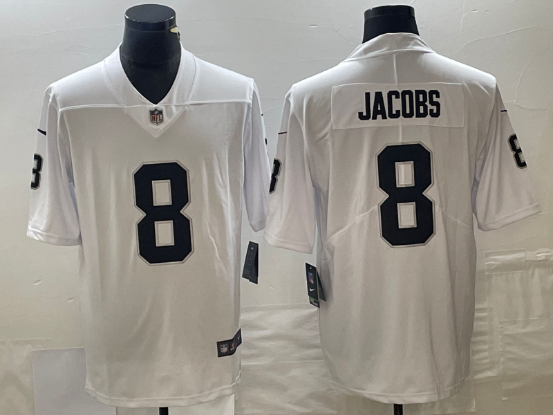 Men's Las Vegas Raiders Josh Jacobs #8 White Game Player Jersey