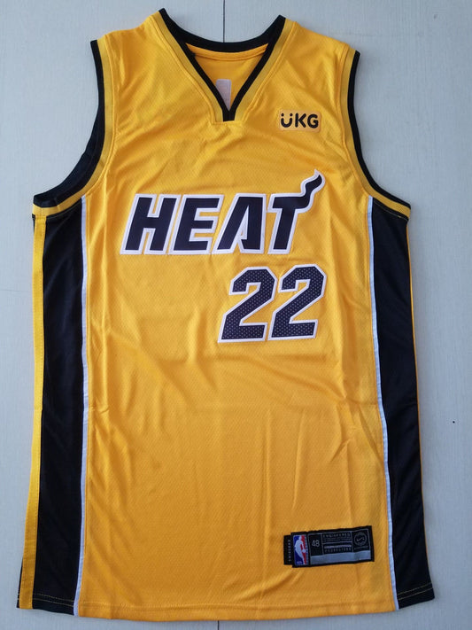 Men's Miami Heat Jimmy Butler #22 NBA Yellow Swingman Jersey