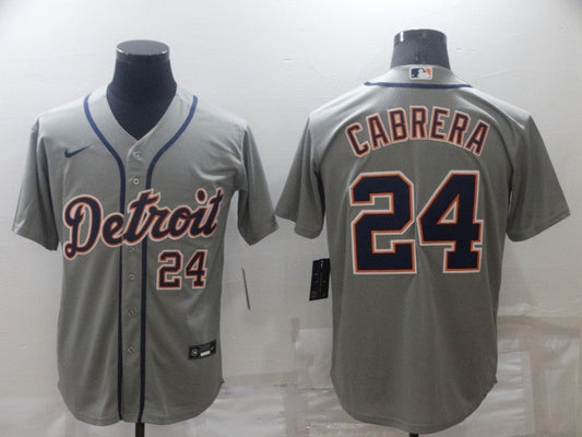 Men's Detroit Tigers Miguel Cabrera #24 Gray Replica Player Jersey