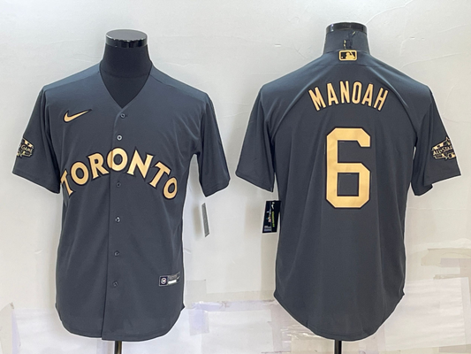 Men's Toronto Blue Jays Alex Manoah #6 Gray Replica Baseball Jersey