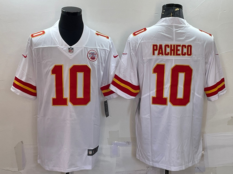 Men's Kansas City Chiefs Isiah Pacheco #10 White Game Jersey