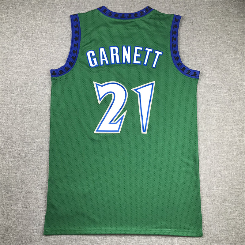 Men's Minnesota Timberwolves Kevin Garnett #21 Green Hardwood Classics Swingman Jersey