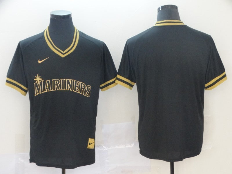 Men's Seattle Mariners Black Replica Blank Jersey