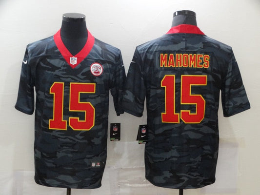 Men's Kansas City Chiefs Patrick Mahomes #15 Gray Camouflage Player Game Jersey