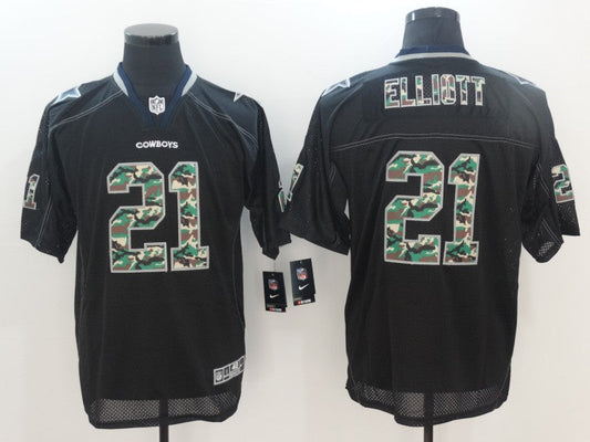 Men's Dallas Cowboys Ezekiel Elliott #21 Black Alternate Player Jersey