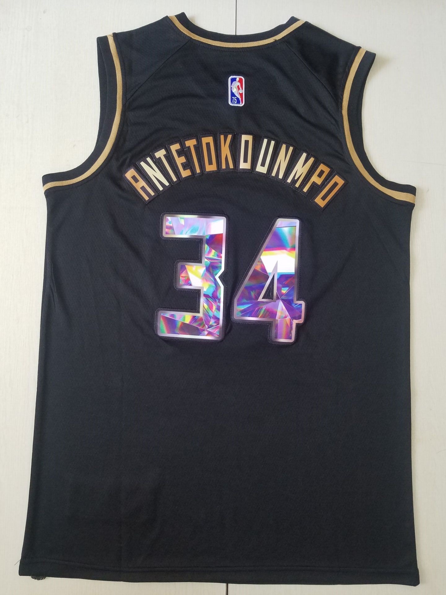 Men's Milwaukee Bucks Giannis Antetokounmpo #34 NBA Black Swingman Player Jersey