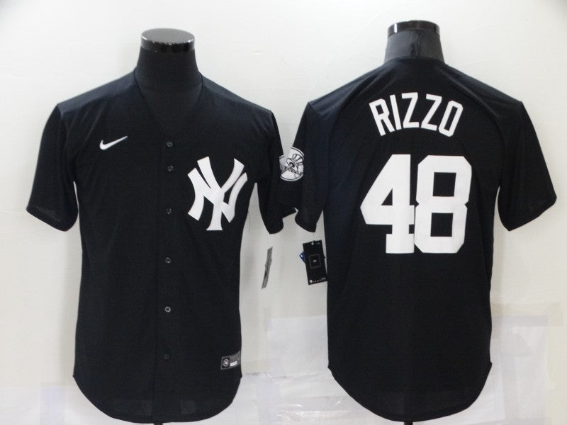 Men's New York Yankees Anthony Rizzo #48 Black Replica Baseball Jersey