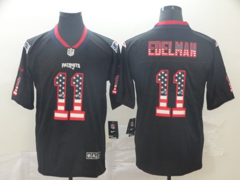 Men's New England Patriots #11 Julian Edelman Black Alternate Game Jersey