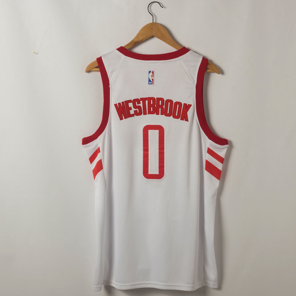 Men's Houston Rockets Russell Westbrook #0 NBA White Classics Swingman Player Jersey