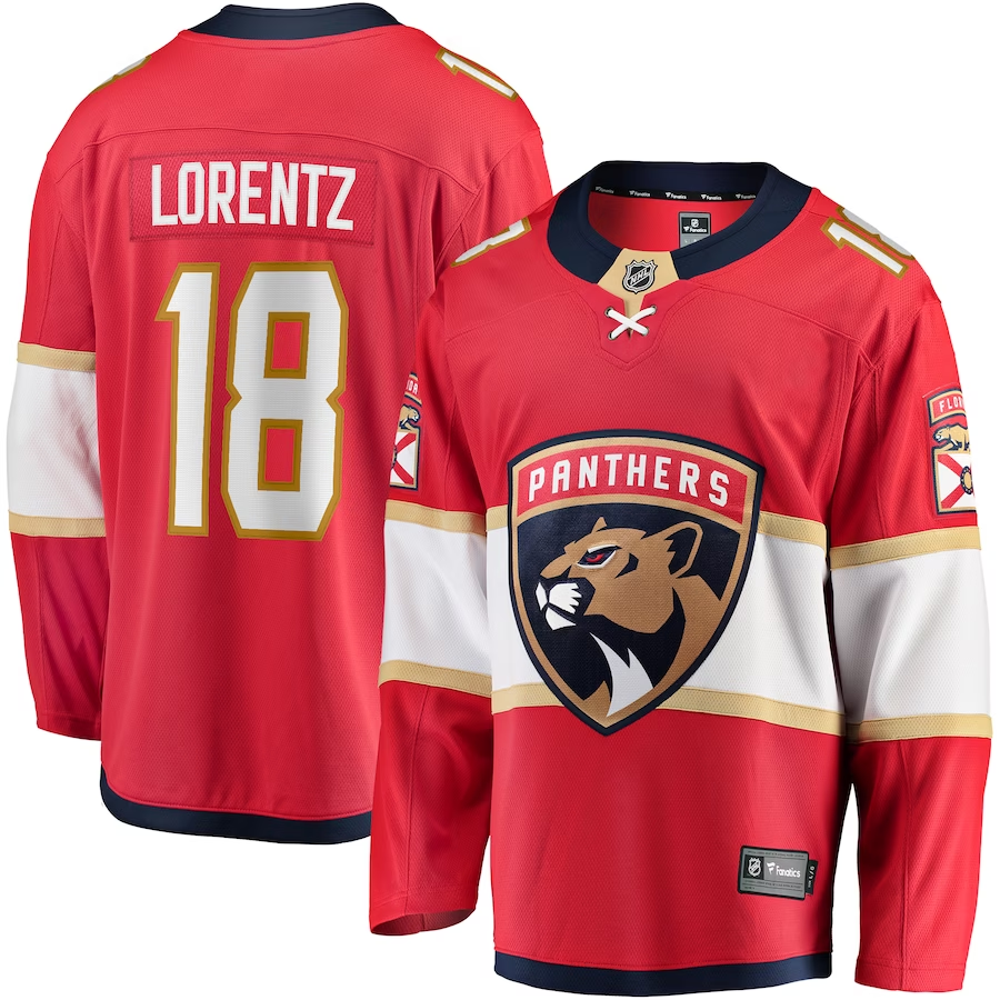 Men's Florida Panthers Steven Lorentz #18 Red Player Jersey