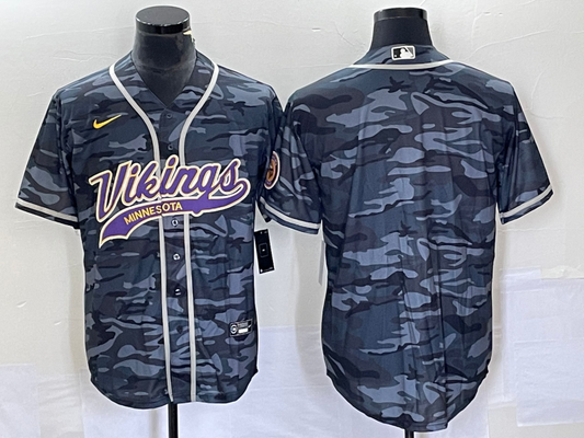 Men's Minnesota Vikings Grey Camouflage Blank Jersey