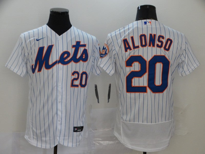 Men's New York Mets Pete Alonso #20 White Replica Player Jersey