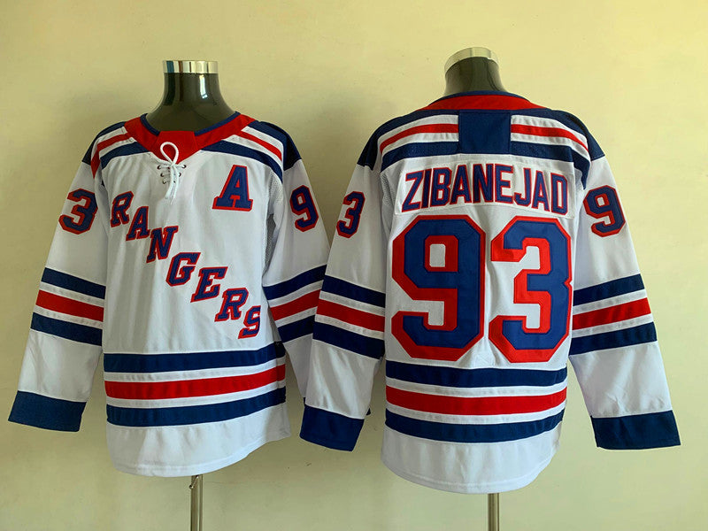 Men's New York Rangers Mika Zibanejad #93 White Player Jersey