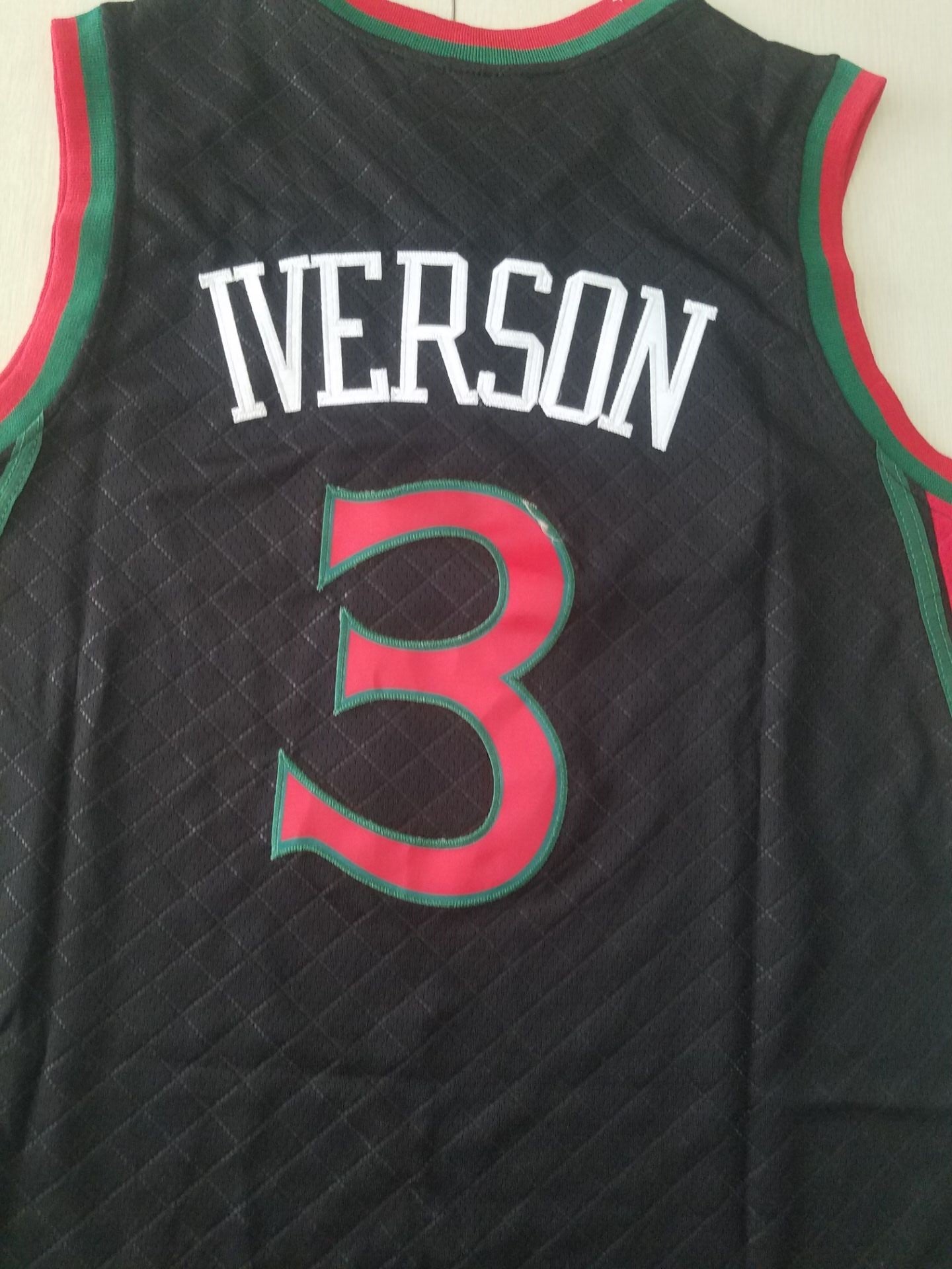 Men's Philadelphia 76ers Allen Iverson Black 1996-97 Hardwood Classics Jersey