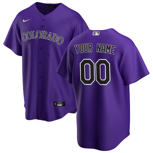 Men's Colorado Rockies Purple Alternate Replica Custom Jersey