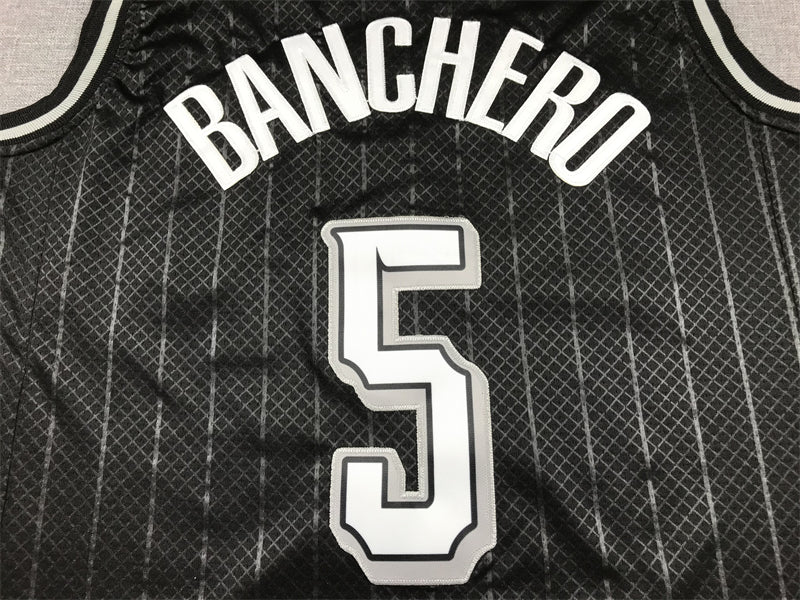 Men's Orlando Magic Paolo Banchero #5 Black 2023/24 Swingman Jersey - City Edition