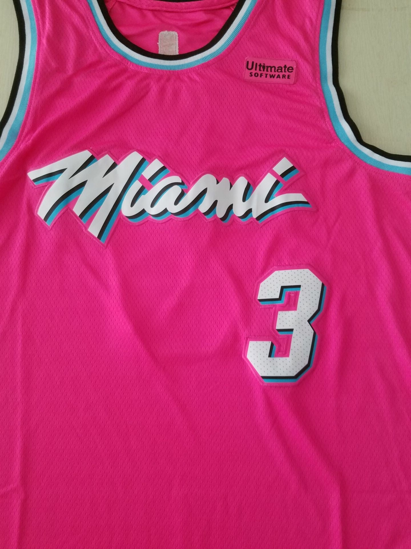 Men's Miami Heat Dwyane Wade #3 Pink Swingman Player Jersey