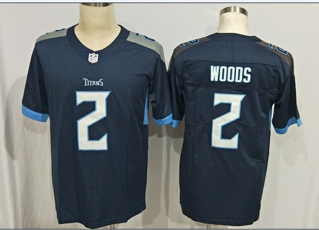 Men's Tennessee Titans Robert Woods #2 Navy Game Jersey