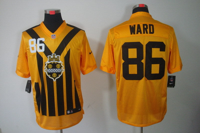 Men's Pittsburgh Steelers Hines Ward #86 Gold Game Jersey