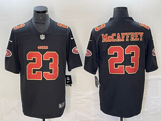 Men's San Francisco 49ers Christian McCaffrey #23 Carbon Black Fashion Game Jersey