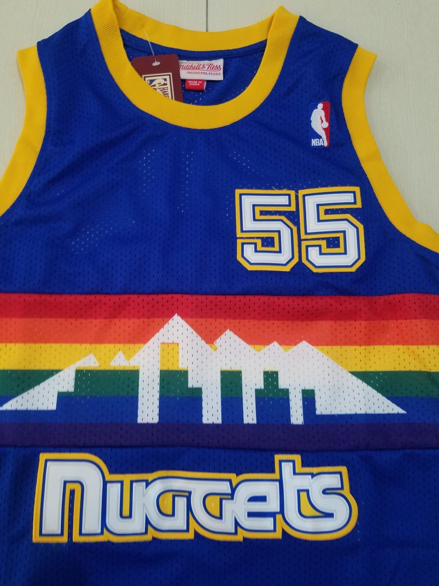 Men's Denver Nuggets Dikembe Mutombo 1991-92 Blue Hardwood Classics Swingman Jersey