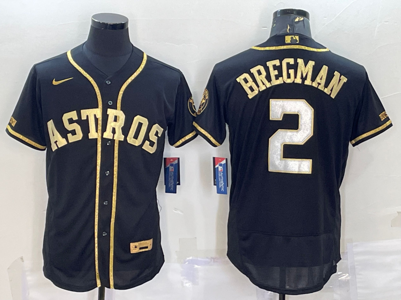 Men's Houston Astros Alex Bregman #2 Black Replica Team Jersey