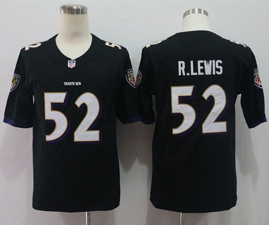 Men's Baltimore Ravens Ray Lewis #52 Black Retired Player Jersey