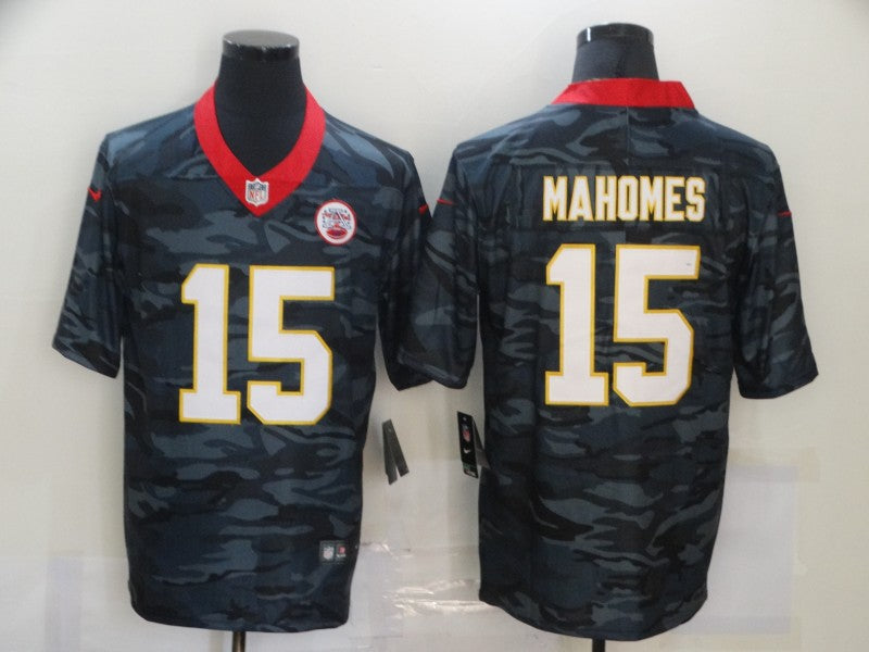 Men's Kansas City Chiefs Patrick Mahomes #15 Gray Camouflage Game Jersey