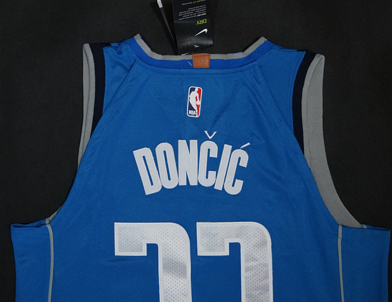 Men's Dallas Mavericks Luka Doncic #77 NBA Blue Replica Jersey