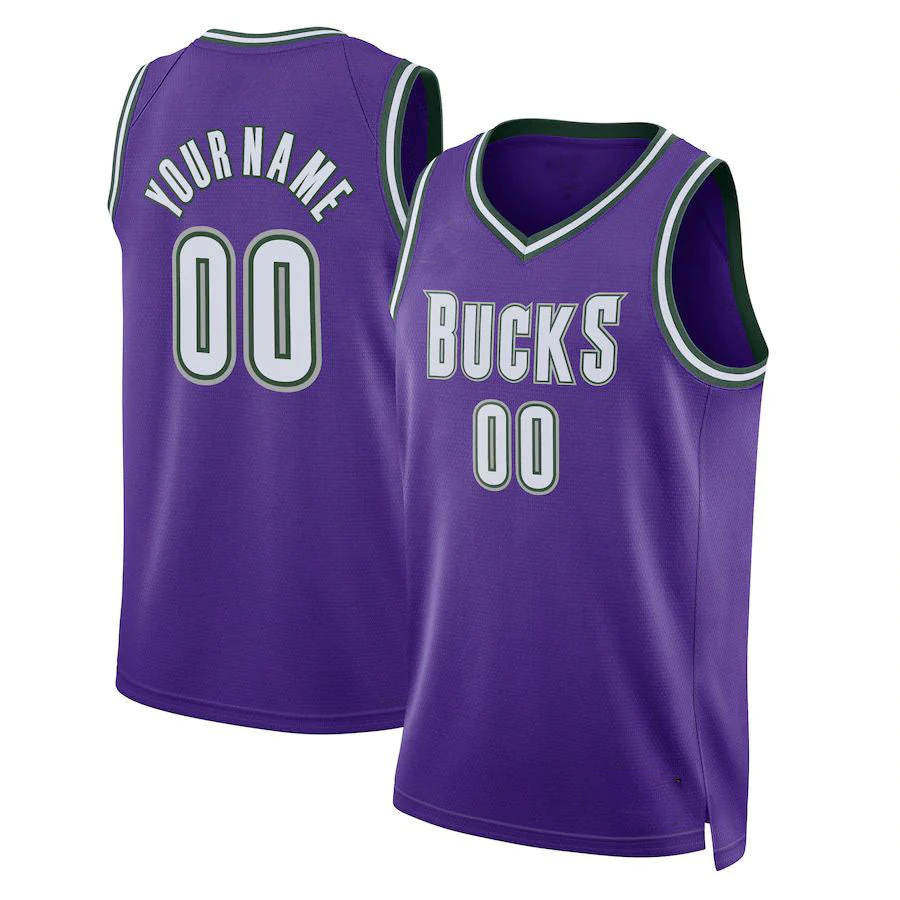 Men's Milwaukee Bucks Purple 2022/23 Custom Swingman Jersey - Classic Edition