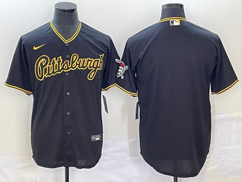 Men's Pittsburgh Pirates Black Blank Replica Team Jersey