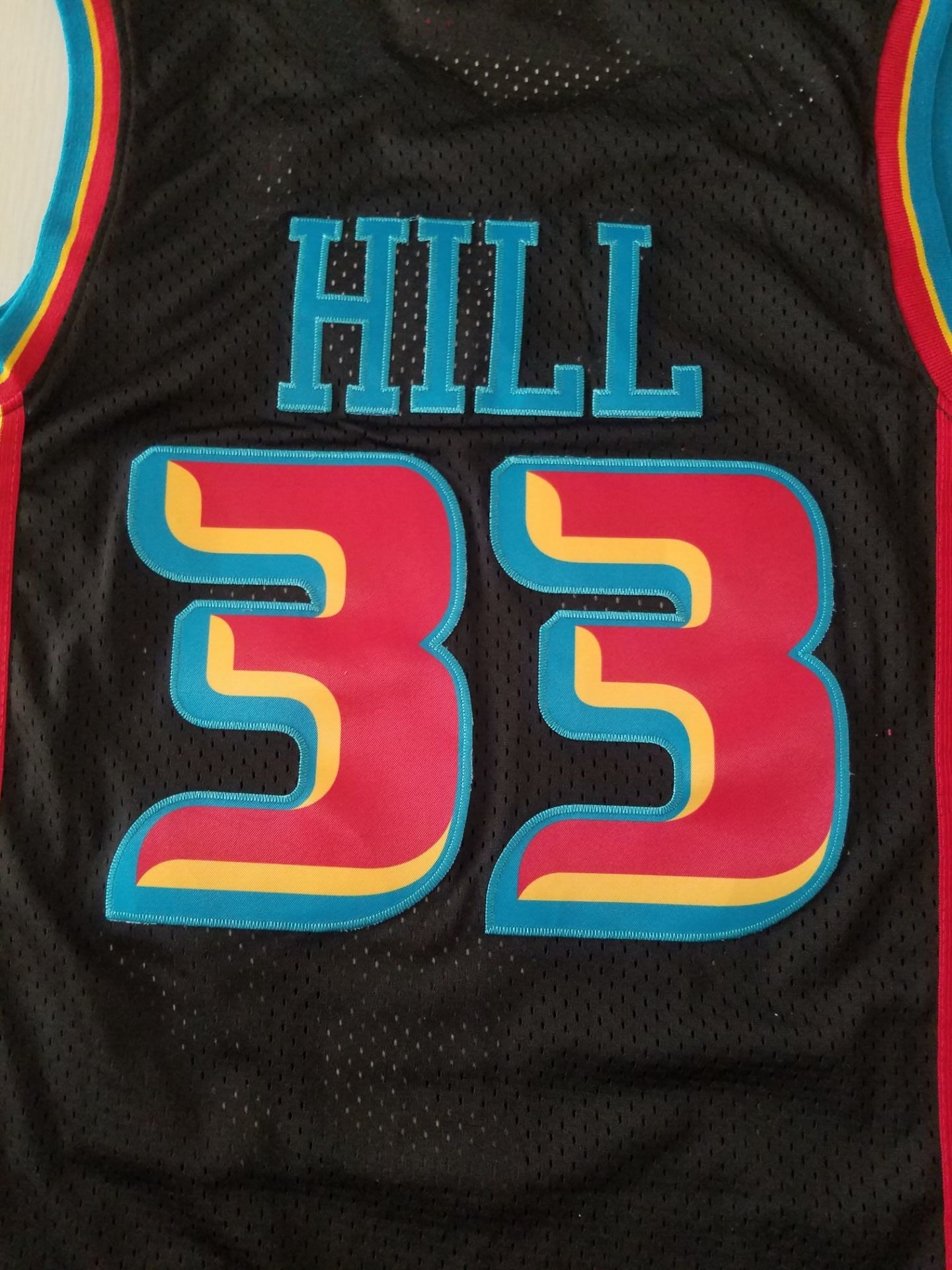 Men's Detroit Pistons Grant Hill 1998-99 Black Hardwood Classics Swingman Jersey