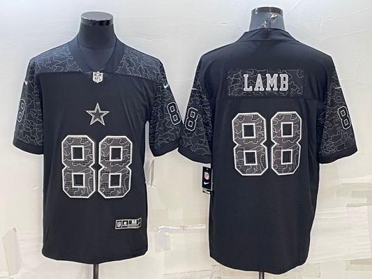 Men's Dallas Cowboys CeeDee Lamb #88 Black RFLCTV Limited Jersey