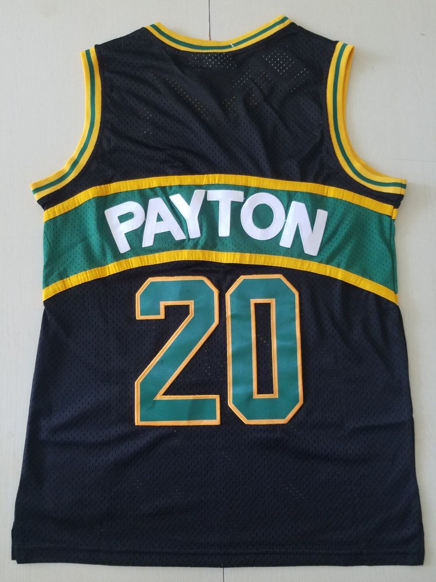 Men's Seattle Supersonics Gary Payton #20 Black Throwback Swingman Jersey