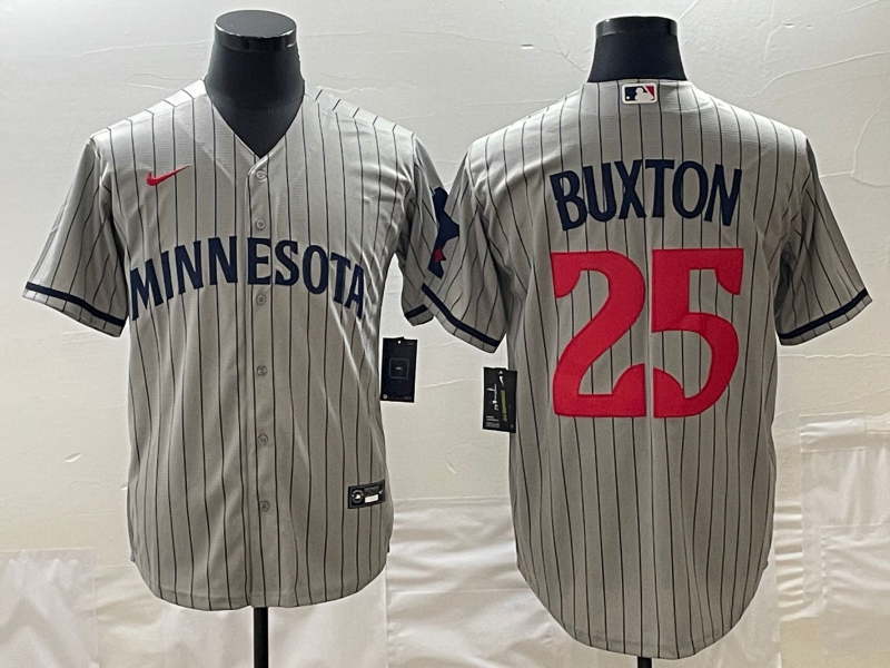 Men's Minnesota Twins Byron Buxton #25 Gray Alternate Replica Player Jersey