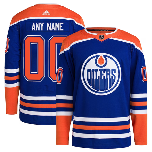 Men's Edmonton Oilers Royal Home Primegreen Authentic Pro Custom Jersey