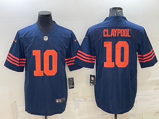 Men's Chicago Bears Chase Claypool #10 Navy Player Jersey