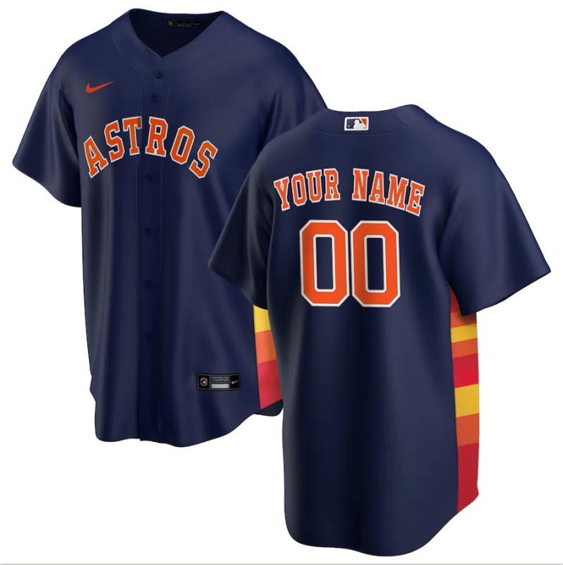 Men's Houston Astros Navy Alternate Replica Player Custom Jersey