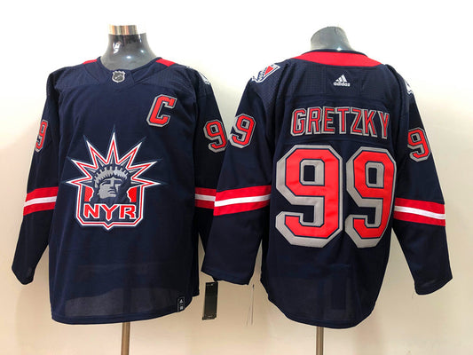 Men's New York Rangers Wayne Gretzky #99 Navy Player Jersey