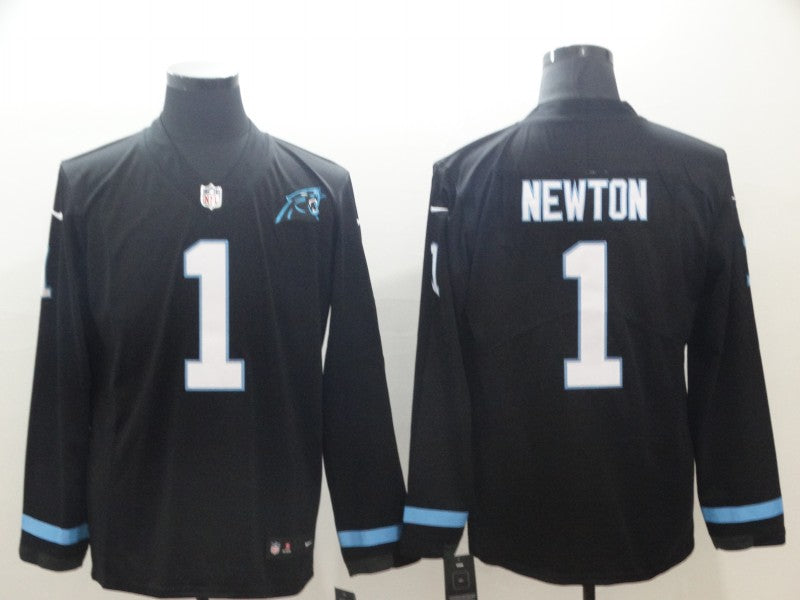 Men's Carolina Panthers #1 Cam Newton Black Player Game Jersey