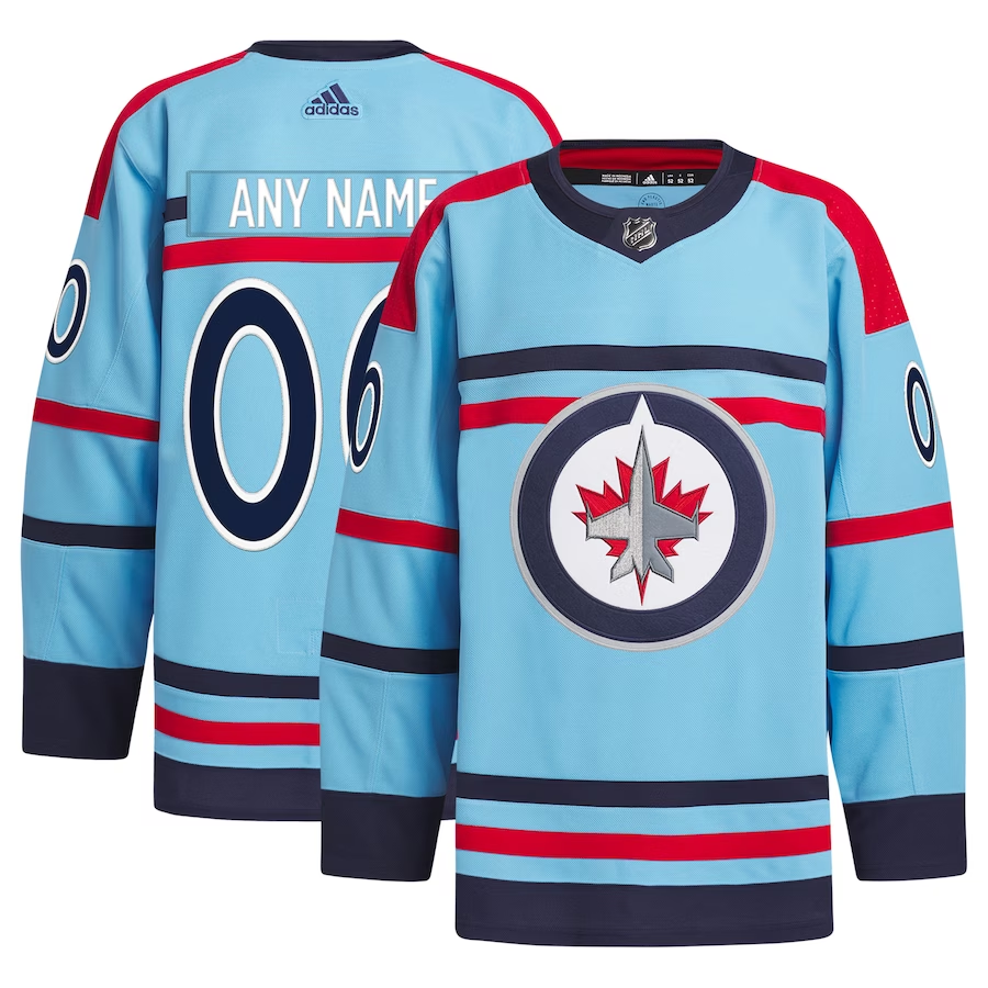 Men's Winnipeg Jets Light Blue Anniversary Primegreen Authentic Custom Jersey