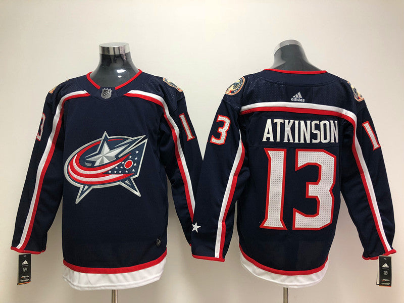 Men's Columbus Blue Jackets Cam Atkinson #13 Navy Home Breakaway Player Jersey