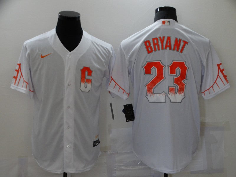 Men's San Francisco Giants Kris Bryant #23 White Replica Baseball Jersey City Edition