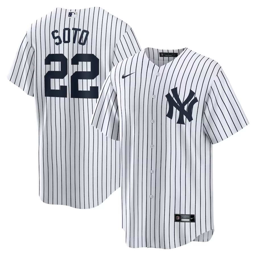 Men's New York Yankees Juan Soto #22 White Home Replica Player Jersey