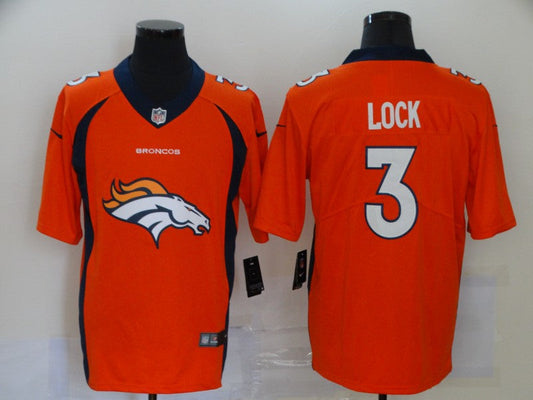 Men's Denver Broncos Drew Lock #3 Orange Player Game Jersey