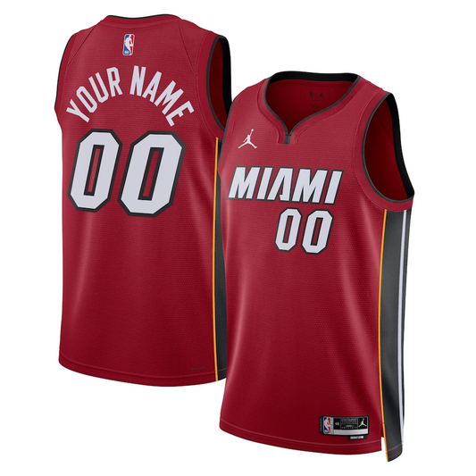 Men's Miami Heat Red 2022/23 Swingman Custom Jersey - Statement Edition