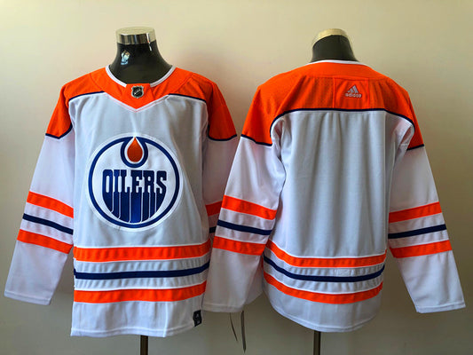 Men's Edmonton Oilers White Blank Player Jersey