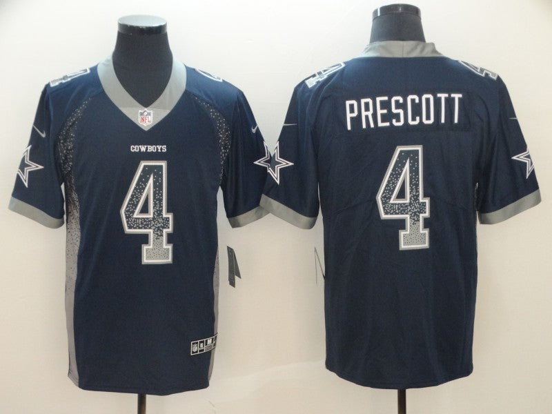 Men's Dallas Cowboys Dak Prescott #4 Navy Game Jersey