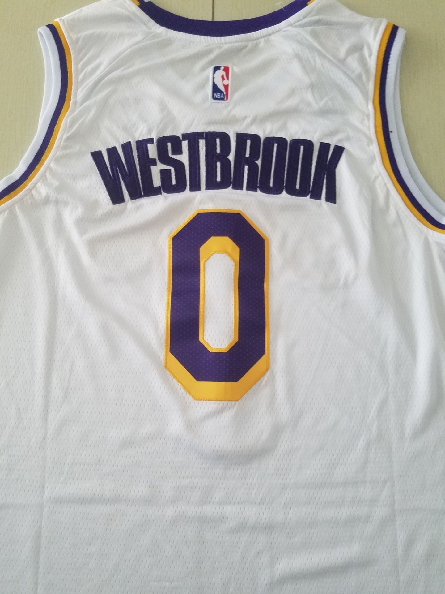 Men's Los Angeles Lakers Russell Westbrook #0 NBA White 2020/21 Swingman Jersey