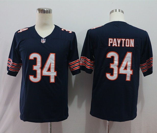 Men's Chicago Bears Walter Payton #34 Navy Game Retired Player Jersey